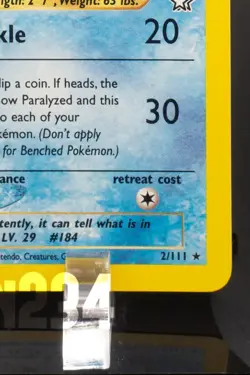 Pokemon TCG Card - Azumarill 2/111 Neo Genesis Holo Rare - Image 5
