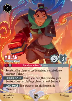 Disney Lorcana Challenge Bologna Mulan Foil Promo Card 7/C2 EN 8 Foil - Image 1
