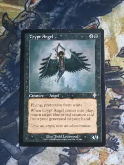 2000 MTG Invasion Crypt Angel #97 MP - Image 1