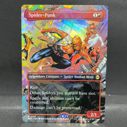 2025 MTG MARVEL'S SPIDER-MAN BORDERLESS SPIDER-PUNK 0207 FOIL (RARE) - Image 1