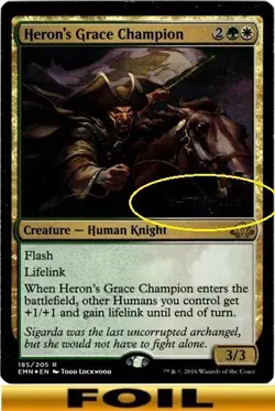 1x - Heron's Grace Champion - FOIL PRERELEASE #185s - Eldritch Moon - NM MTG - Image 1