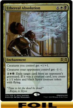1x - Ethereal Absolution - FOIL PRERELEASE #170s - Ravnica Allegiance - NM MTG - Image 1
