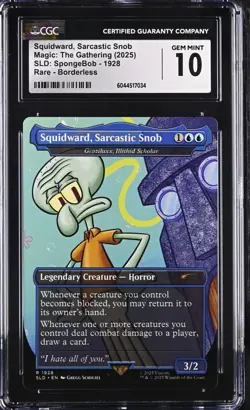 Squidward, Sarcastic Snob #1928 Non-Foil - MTG Secret Lair Spongebob - CGC 10 - Image 1