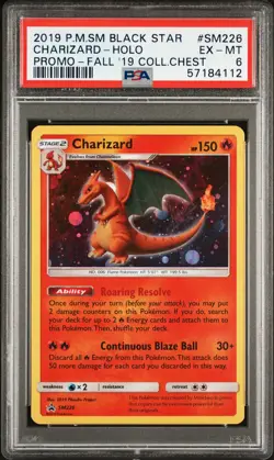 2019 POKEMON SM BLACK STAR PROMO FALL 2019 COLLECTOR CHEST CHARIZARD-HOLO PSA 6 - Image 1