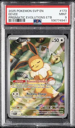 2025 POKEMON SVP EN-SV BLACK STAR PROMO #173 EEVEE PSA 9 - Image 1