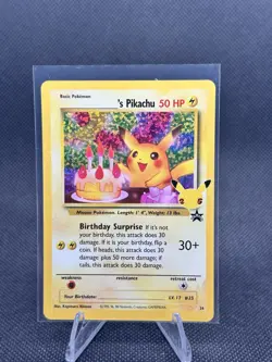 Birthday Pikachu 24 Holo Rare - 2021 Pokemon 25th Anniversary Celebrations NM - Image 1