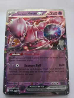 Pokemon TCG Team Rocket's Mewtwo ex SVP 216 Destined Rivals Black Star Promo NM - Image 1