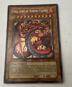 Yugioh PSA Uria, Lord of Searing Flames CT03-EN005 Secret Rare Promo - Image 1
