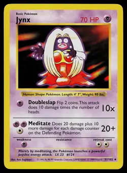 Pokemon Card - Jynx Base Set (Shadowless) 31/102 Non-Holo - Image 1
