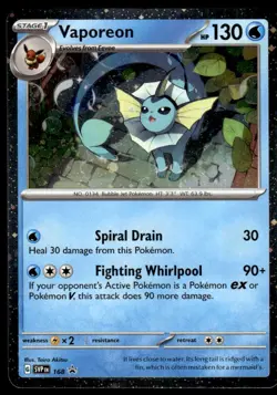 Pokemon TCG SV: Scarlet & Violet Promo Cards #134/165 Vaporeon NM - Image 1