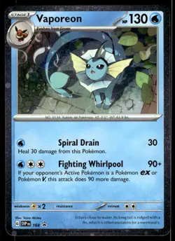Pokemon TCG SV: Scarlet & Violet Promo Cards #168 Vaporeon - Image 1