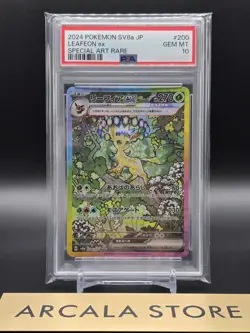 PSA 10 Leafeon ex SAR 200/187 Terastal Festival sv8a 2024 Pokemon Card Japanese - Image 1