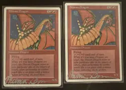 2 MtG Melissa Benson Signed Shivan Dragons (Magic: the Gathering) - Image 1
