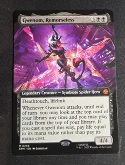 MTG Gwenom Remorseless 0256 Regular Extended Art Marvels Spider-Man - Image 1