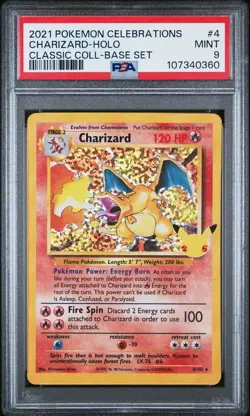 2021 POKEMON CELEBRATIONS CLASSIC COLLECTION #4 CHARIZARD-HOLO PSA 9 - Image 1