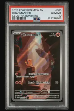2023 Pokemon Charmander Illustration 168/165 Scarlet & Violet 151 Gem MT PSA 10 - Image 1