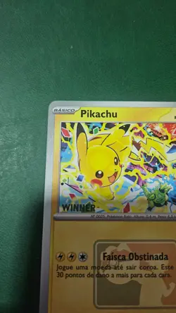 Pokemon Portuguese WINNER Stamped SVP 225 Pikachu 2025 World Championship in US - Image 2