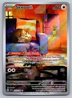 Pokemon Skwovet 222/198 Scarlet & Violet Base Set Illustration Rare NM Condition - Image 1