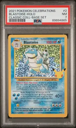 2021 POKEMON CELEBRATIONS CLASSIC COLLECTION #2 BLASTOISE-HOLO PSA 7 - Image 1