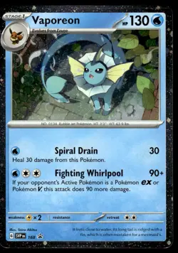 Pokemon TCG SV Promos #168 Vaporeon NM - Image 1