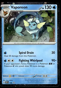 Pokemon TCG SV Promos #168 Vaporeon NM - Image 1