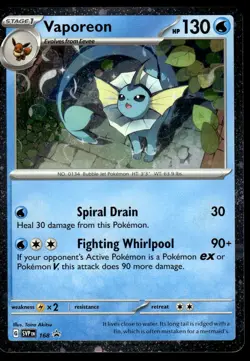 Pokemon TCG SV Promos #168 Vaporeon NM - Image 1