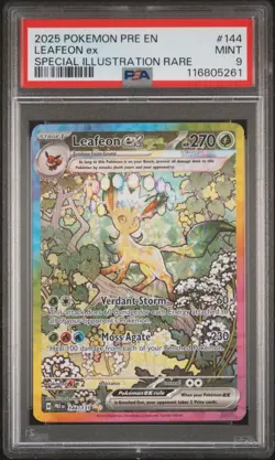 2025 POKEMON PRE EN-PRISMATIC EVOLUTIONS #144 LEAFEON EX PSA 9 - Image 1