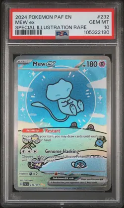 2024 POKEMON PAF EN-PALDEAN FATES SPECIAL ILLUSTRATION RARE #232 MEW EX PSA 10 - Image 1