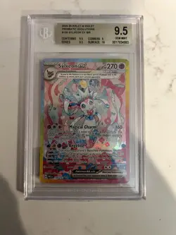 BGS 9.5 GEM MINT Sylveon ex SIR 156/131 | 2025 Pokemon Prismatic Evolution - Image 1