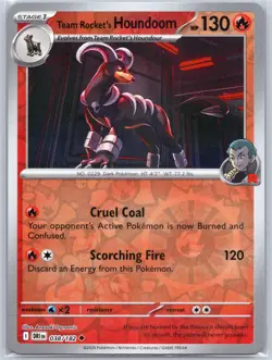 Team Rocket's Houndoom 038/182 Near Mint SV10: Destined Rivals Pokemon Shipnow - Image 1