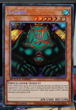 Kazejin Secret Rare SGX2-END08 Speed Duel 1st Edition Yu-Gi-Oh! - Image 1