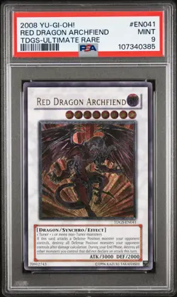 2008 YU-GI-OH! TDGS-THE DUELIST GENESIS ULTIMATE RARE RED DRAGON ARCHFIEND PSA 9 - Image 1