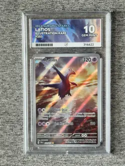 Pokemon Latios Illustration Rare Card Surging Sparks 203/191 Ace 10 - Image 1