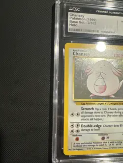 Pokemon TCG Base Set Unlimited Chansey Holo Rare Card 3/102 Vintage WOTC, CGC 8 - Image 5