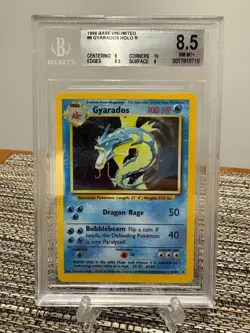 #6 Gyarados Holo Rare Card | 1999 Pokemon Base Set Unlimited | BGS 8.5 NM-MT+ - Image 1
