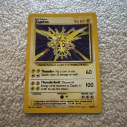 Pokemon Cards: Base Set Rare Holo: Zapdos 16/102 - Image 1