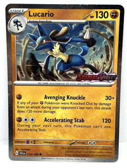 Lucario - 114/198 Pokemon Stamped Scarlet & Violet Premium Collection Promo Card - Image 1