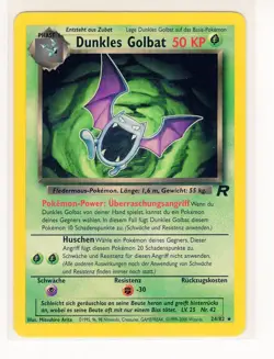 ~DE~ GERMAN Dunkles Golbat Dark Golbat Team Rocket 24/82 Pokemon Card (C1) - Image 1