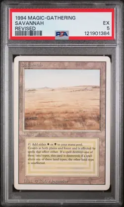 Magic the Gathering Revised Savannah PSA 5 - Image 1