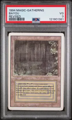 1994 Magic the Gathering Bayou Revised PSA 3 - Image 1
