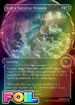 x1 Call a Surprise Witness MKM MTG 289 FOIL SHOWCASE UNCOMMON M/NM 1x - Image 1