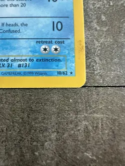 Lapras 10/62 Holo Fossil | Pokemon TCG 1999 - Image 3