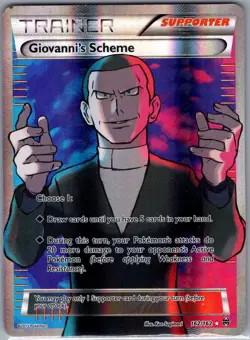 Giovanni's Scheme 162/162 Full Art Trainer - Breakthrough - Pokemon Card - NM - Image 1