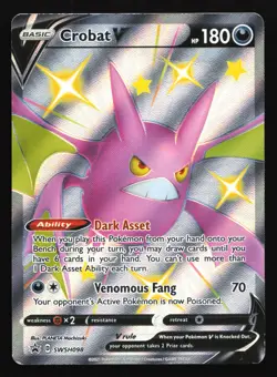 Pokemon Crobat V SWSH098 Shining Fates Full Art Holo Black Star Promo MP - Image 1