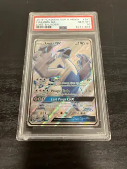 2018 POKEMON SUN & MOON LOST THUNDER #207 FULL ART/LUGIA GX GEM MT PSA 10 - Image 1