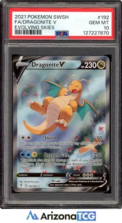 Pokemon 2021 Dragonite V 192/203 Alt Art Evolving Skies GEM MINT PSA 10 - Image 1