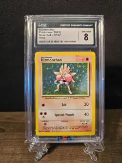 CGC 8 - 1999 Base Set Holo Hitmonchan 7/102 Pokemon WOTC Vintage Foil NM/MINT - Image 1