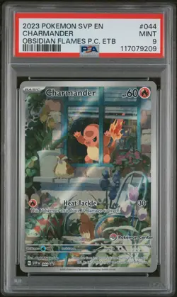 2023 POKEMON SVP EN-SV BLACK STAR PROMO POKEMON CENTER ETB #044 CHARMANDER PSA 9 - Image 1