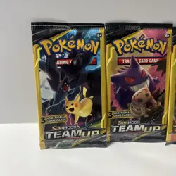 Pokemon SM Team Up Mini Pack Complete Art Set of 4 New Sealed Booster Packs - Image 4