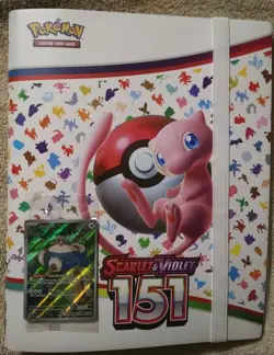 Pokemon SCARLET & VIOLET 151 Mew Binder NEW/UNUSED & SNORLAX 051 PROMO SEALED! - Image 1